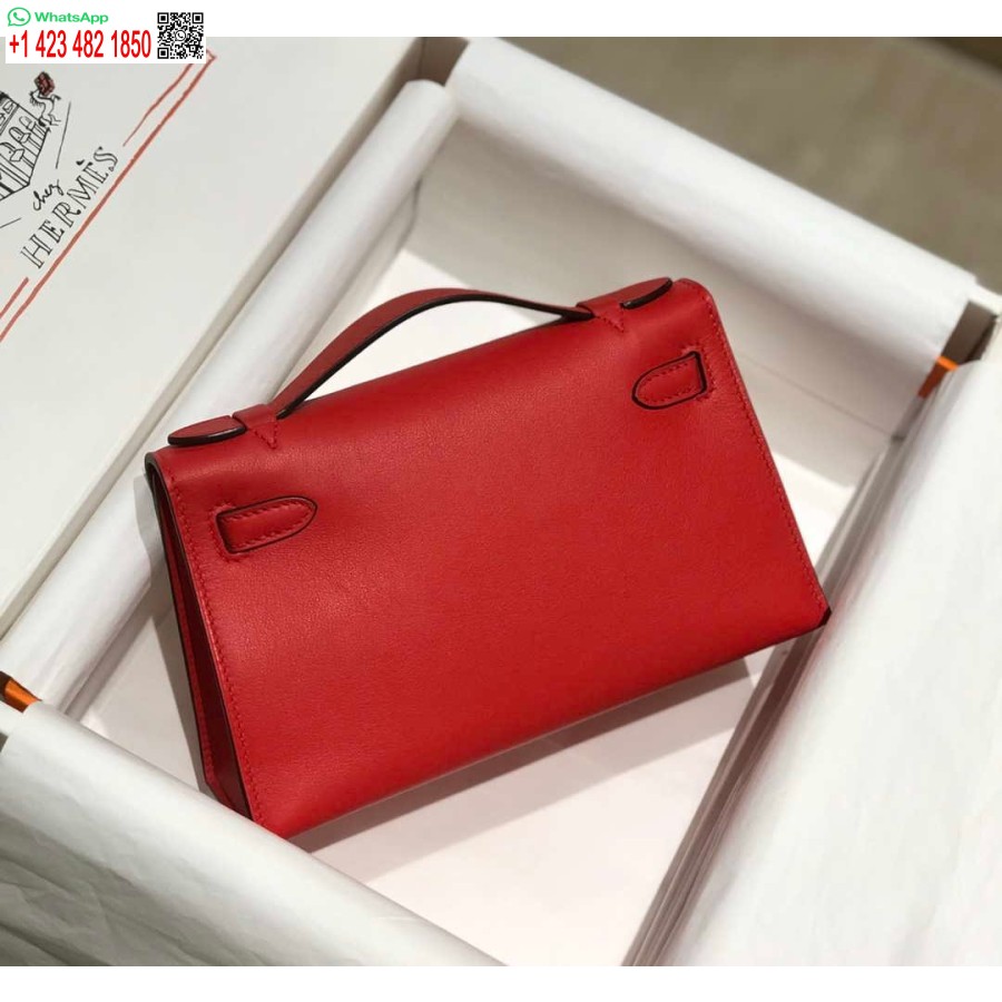 Replika Hermes Kelly Pochette Swift Læder Clutch Taske Guld H230268