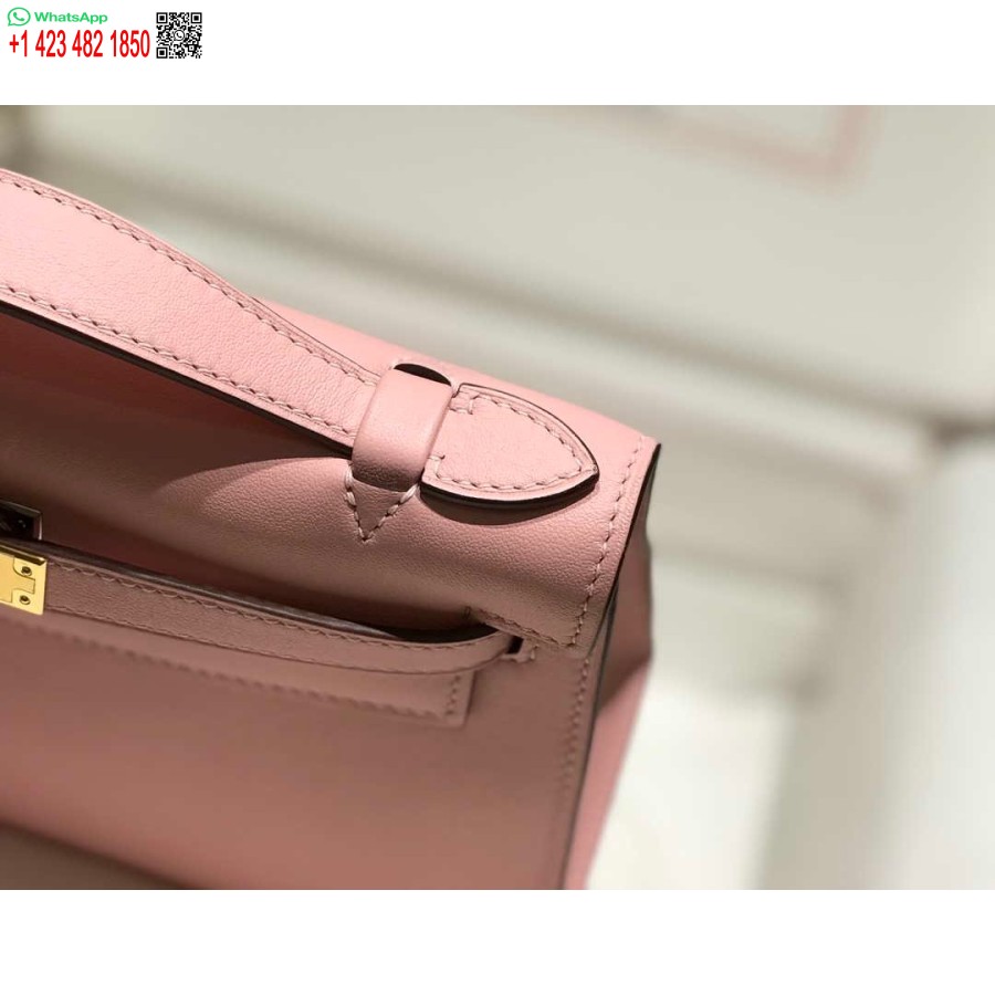 Replik Hermes Kelly Pochette Swift Leder-Clutch-Tasche Gold H230251