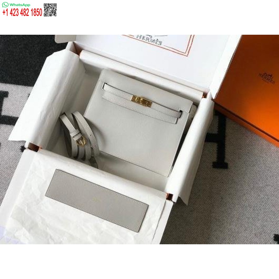 Replika Hermes Kelly Danse 22cm Kožená Taška 20360 šedá