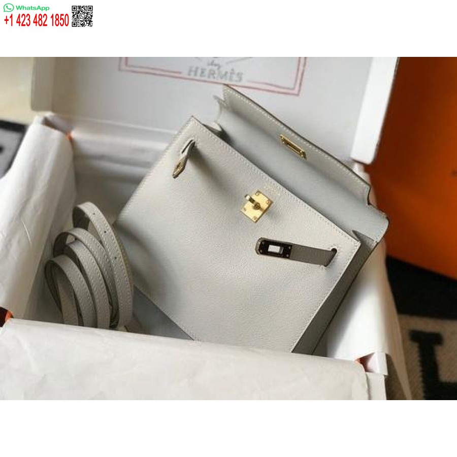 Replika Hermes Kelly Danse 22cm Kožená Taška 20360 šedá