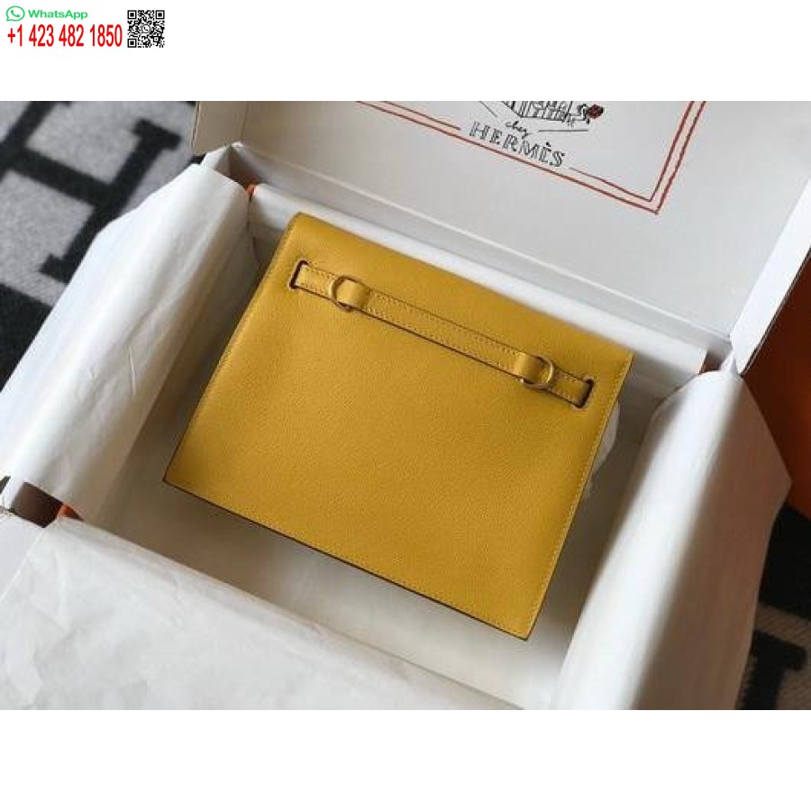 Replika Hermes Kelly Danse 22cm Läderväska 20357 Gul