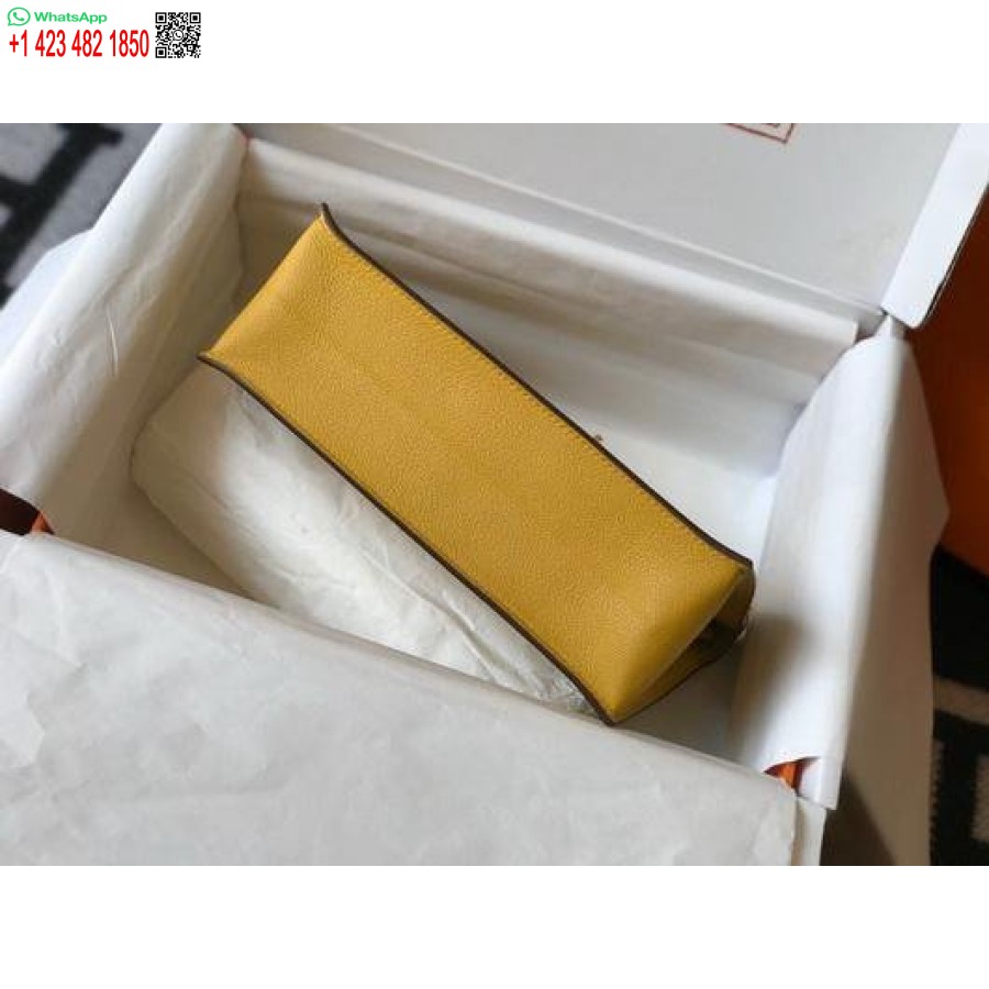 Replika Hermes Kelly Danse 22cm Läderväska 20357 Gul