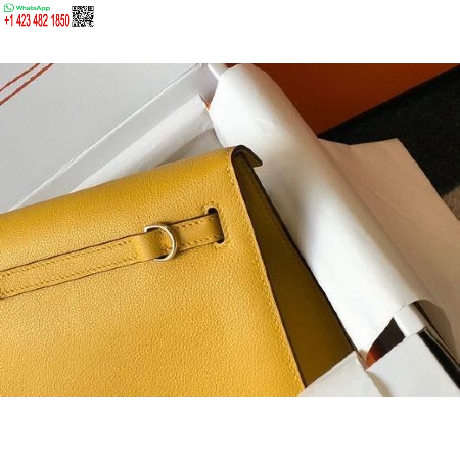 Replika Hermes Kelly Danse 22cm Läderväska 20357 Gul