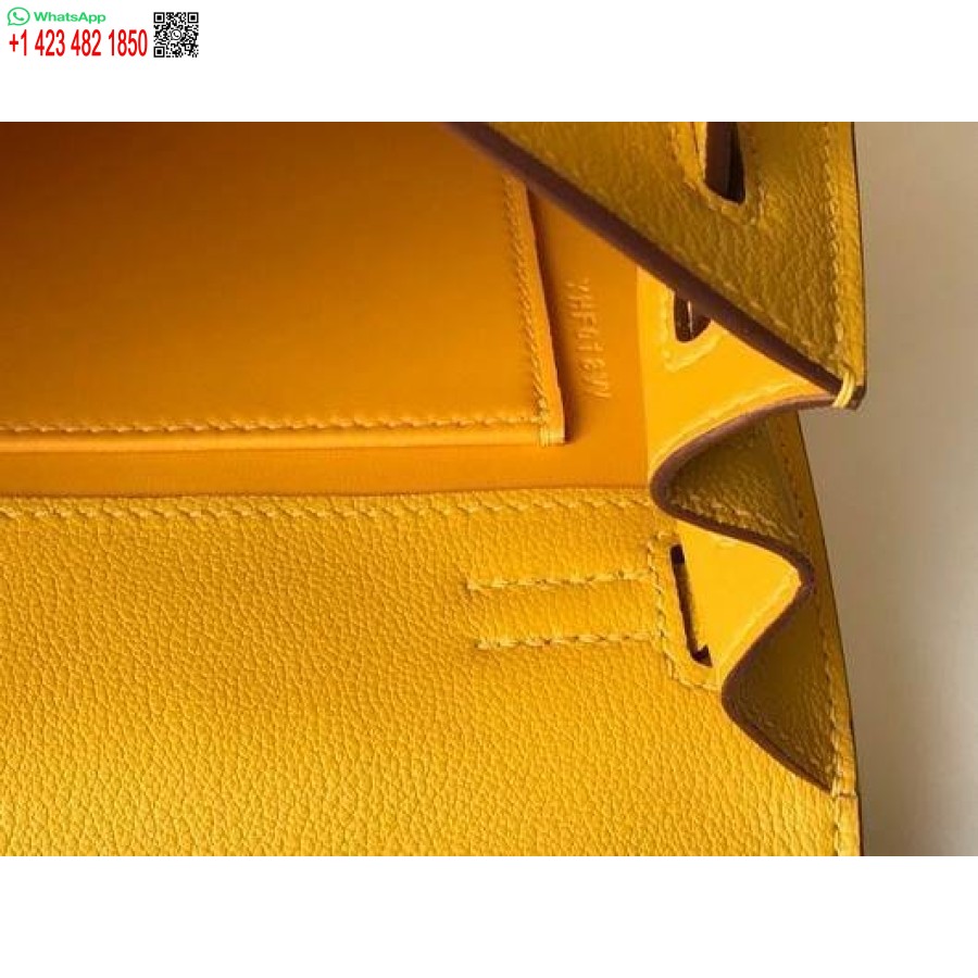 Replika Hermes Kelly Danse 22cm Läderväska 20357 Gul