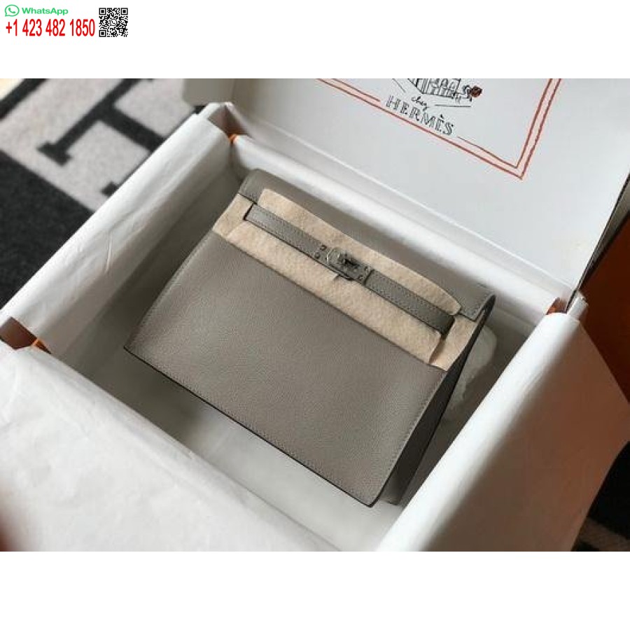 Replika Hermes Kelly Danse 22cm Kožená Taška 20356 šedá