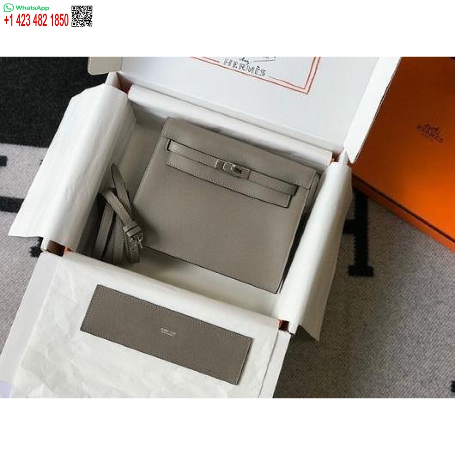 Replika Hermes Kelly Danse 22cm Kožená Taška 20356 šedá