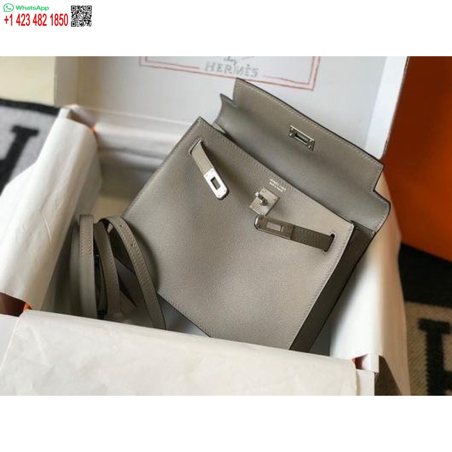 Replika Hermes Kelly Danse 22cm Kožená Taška 20356 šedá