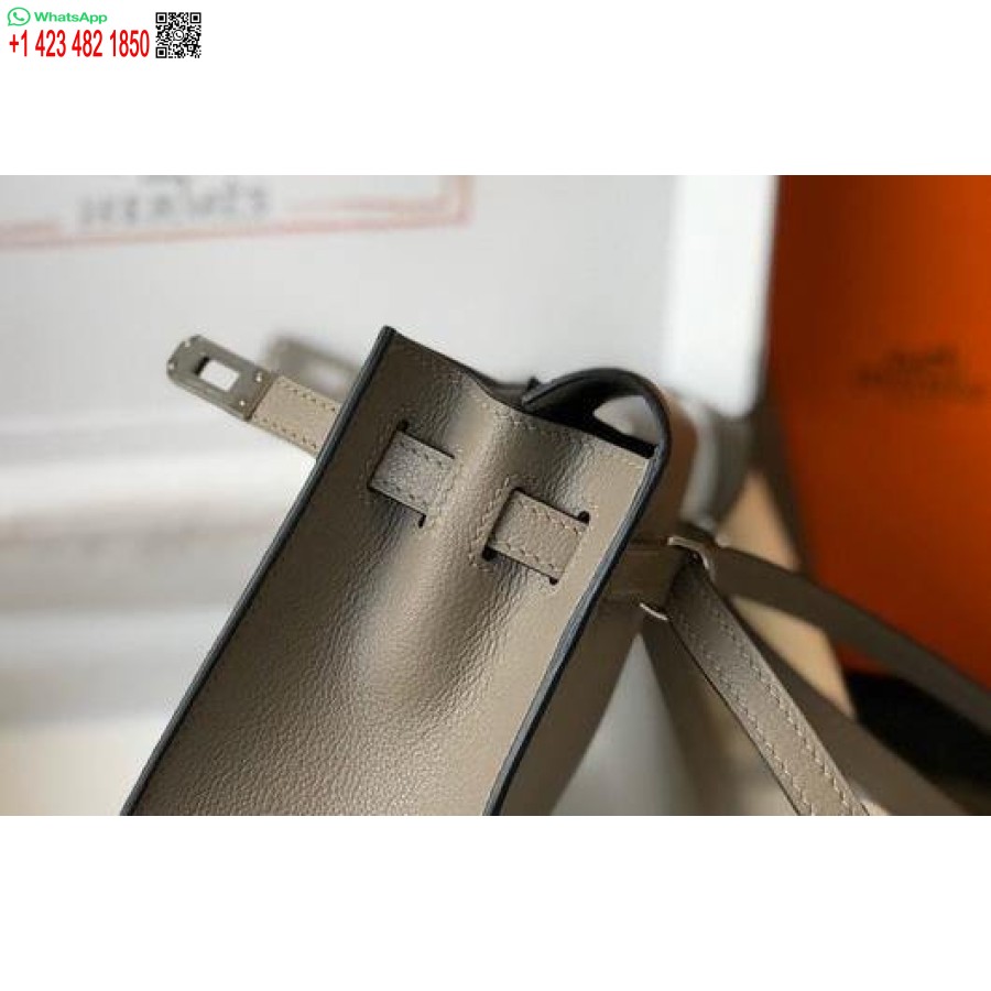 Replika Hermes Kelly Danse 22cm Kožená Taška 20356 šedá