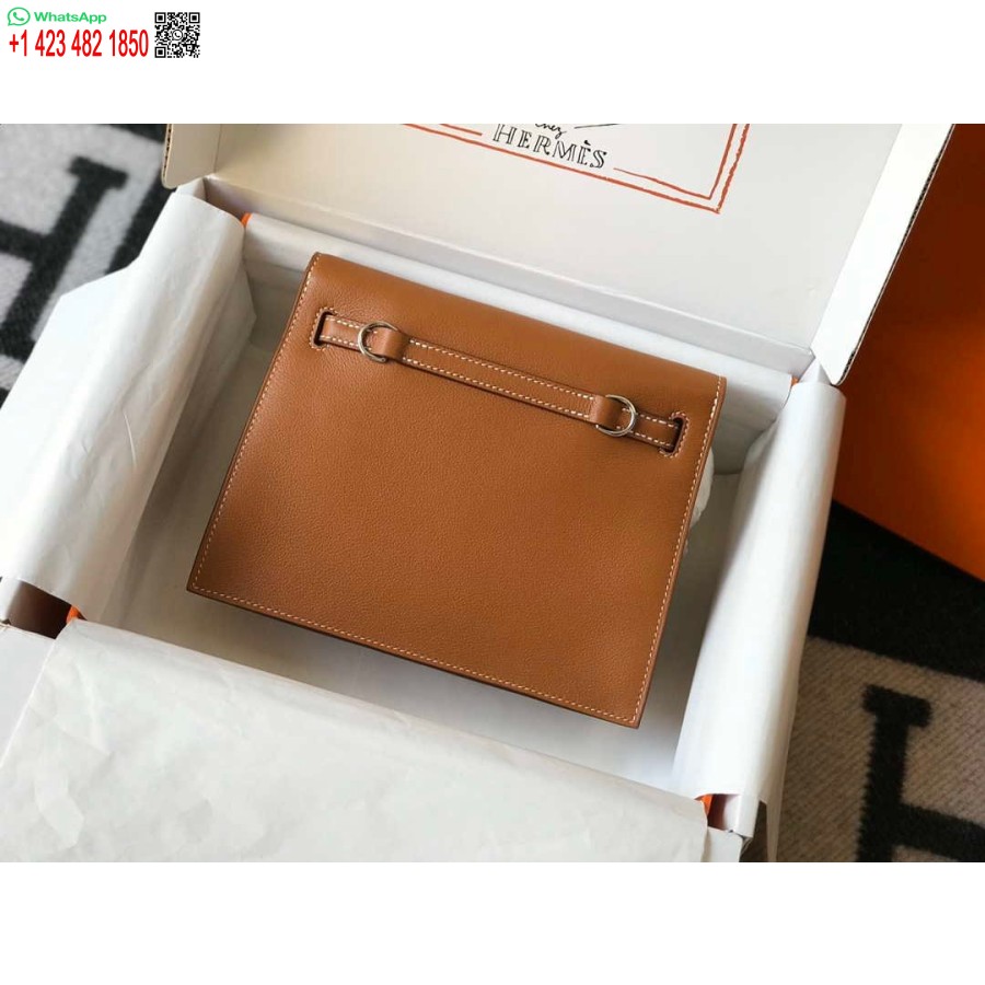 Replica Borsa In Pelle Hermes Kelly Danse 22 Cm 20353 Marrone Chiaro