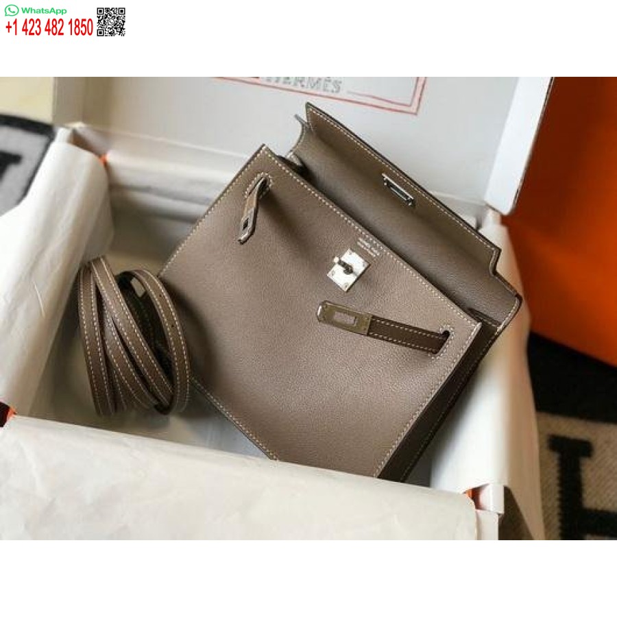 Replika Hermes Kelly Danse 22cm Kožená Taška 20352 Hnedá