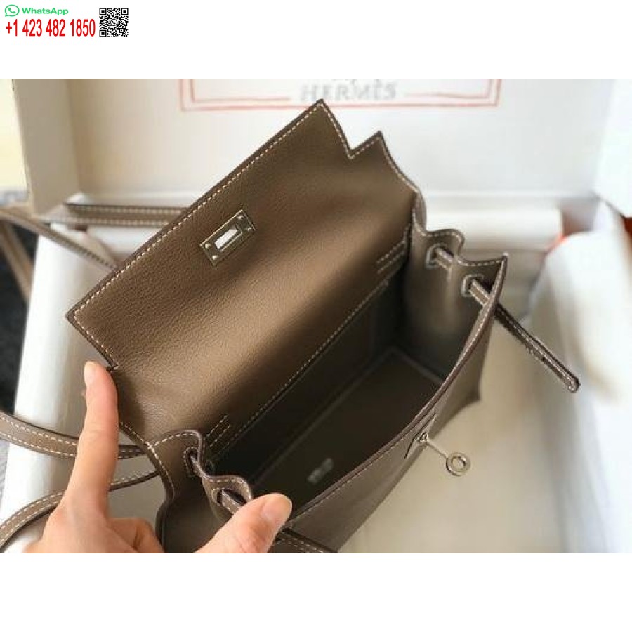 Replika Hermes Kelly Danse 22cm Kožená Taška 20352 Hnedá