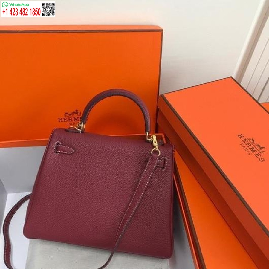 Replica Hermes Kelly Danse 20314 Borsa A Tracolla Di Design Tote Rosso Vino