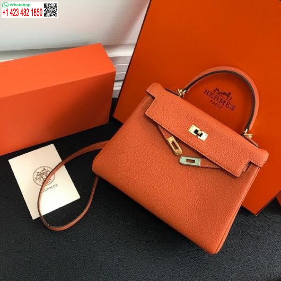 Replica Hermes Kelly Danse 20313 Borsa A Tracolla Firmata Tote Arancione