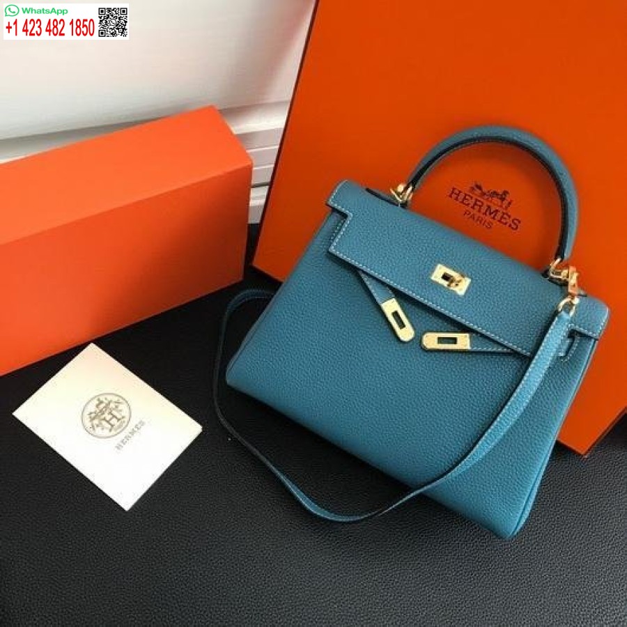 Replica Hermes Kelly Danse 20310 Borsa A Tracolla Firmata Tote Blu