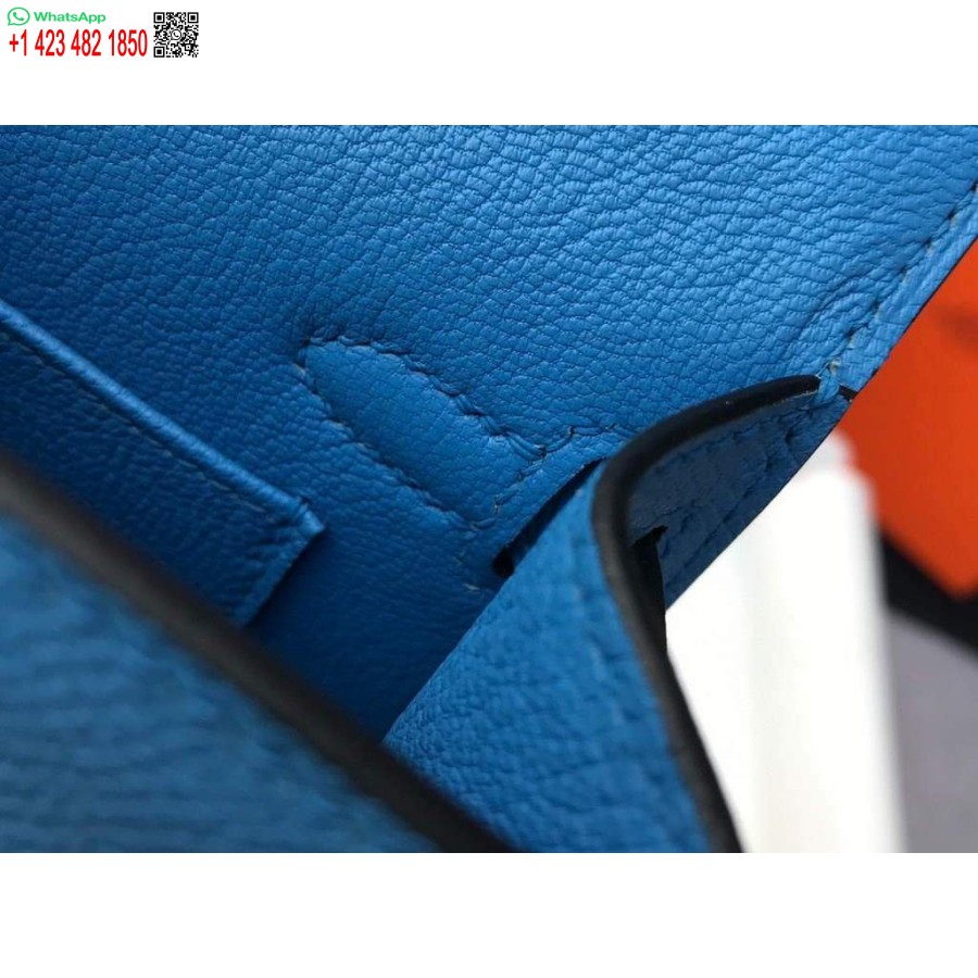 Replik Hermes Kelly Bag Hermes 19cm Epsom Schulter-Minitasche Mittelblau 20469