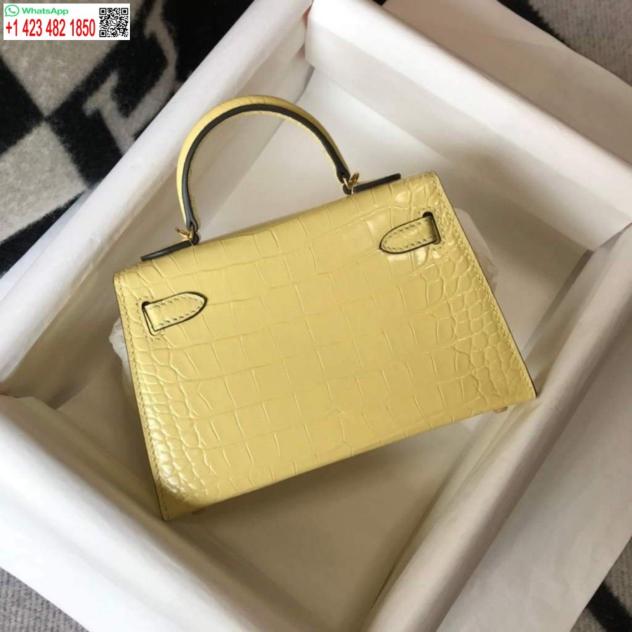 Replica Hermes Kelly Bag Designer Hermes 19cm Axel Miniväska Gul 20451