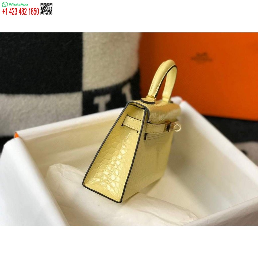 Replica Hermes Kelly Bag Designer Hermes 19cm Axel Miniväska Gul 20451