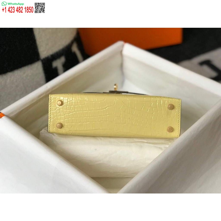 Replica Hermes Kelly Bag Designer Hermes 19cm Axel Miniväska Gul 20451