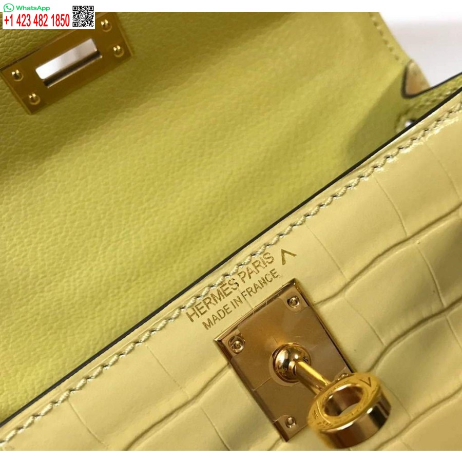 Replica Hermes Kelly Bag Designer Hermes 19cm Axel Miniväska Gul 20451