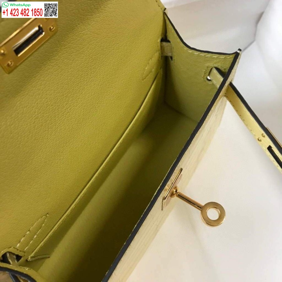 Replica Hermes Kelly Bag Designer Hermes 19cm Axel Miniväska Gul 20451