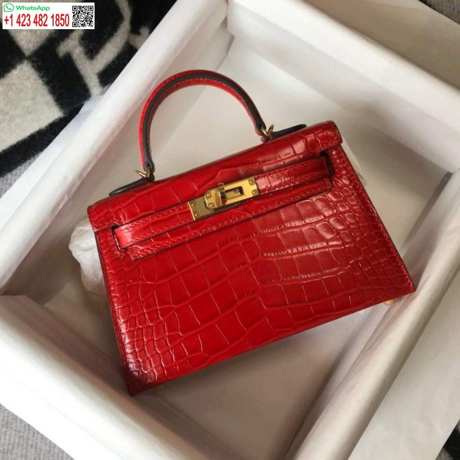 Replica Borsa Hermes Kelly Designer Hermes Mini Borsa A Tracolla Da 19 Cm Rossa 20454