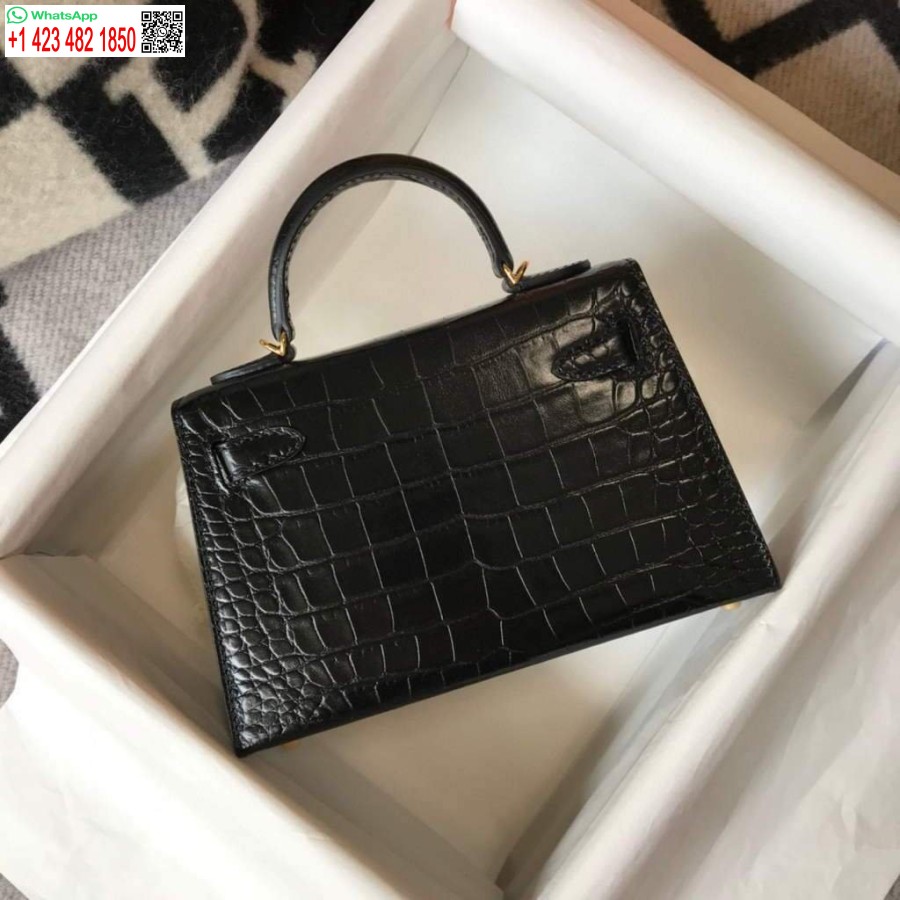 Replica Hermes Kelly Bag Designer Hermes 19cm Axel Miniväska Svart 20450