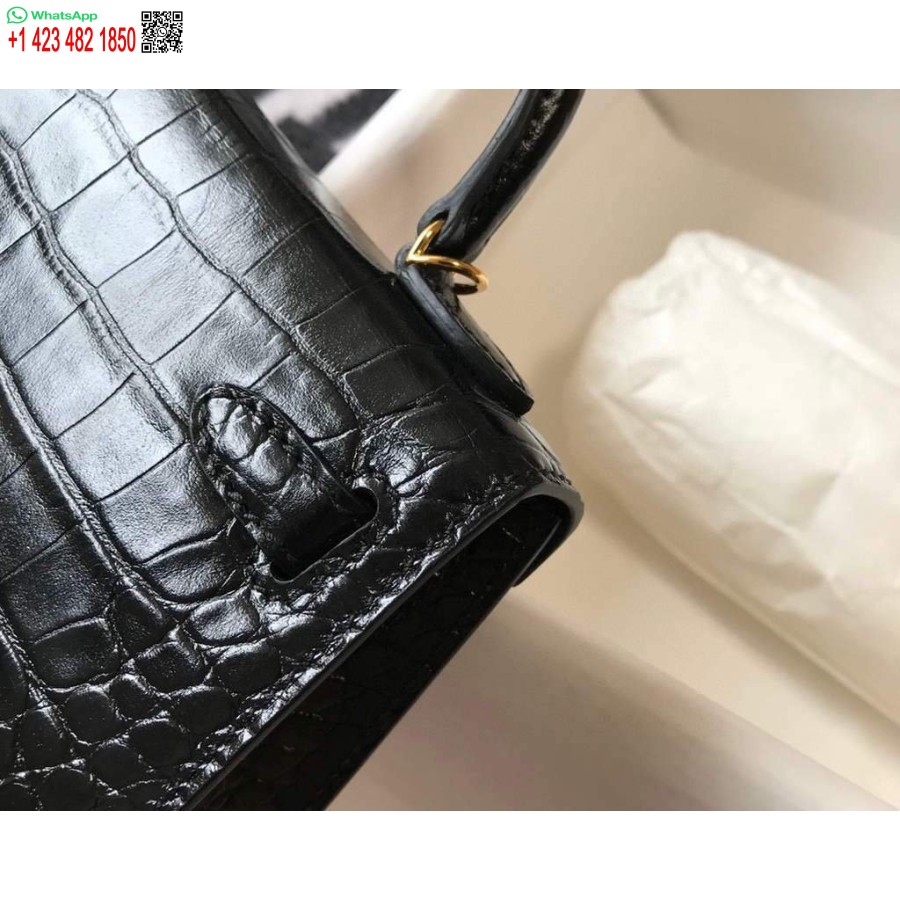 Replica Hermes Kelly Bag Designer Hermes 19cm Axel Miniväska Svart 20450