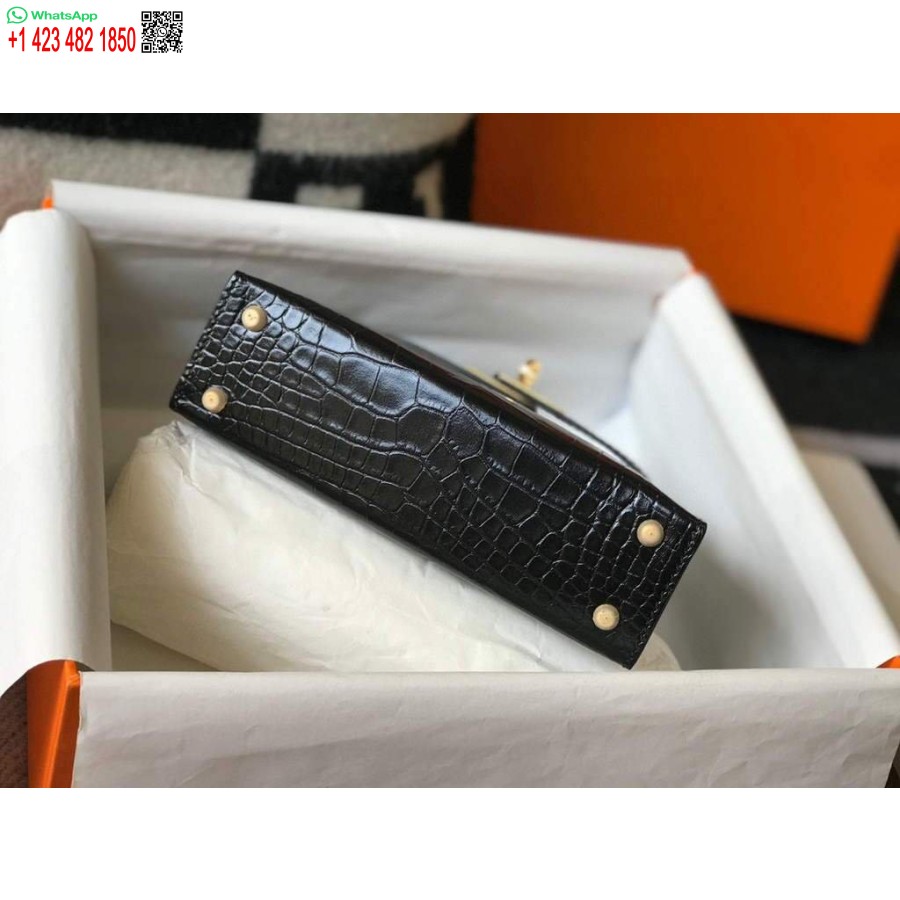 Replica Hermes Kelly Bag Designer Hermes 19cm Axel Miniväska Svart 20450