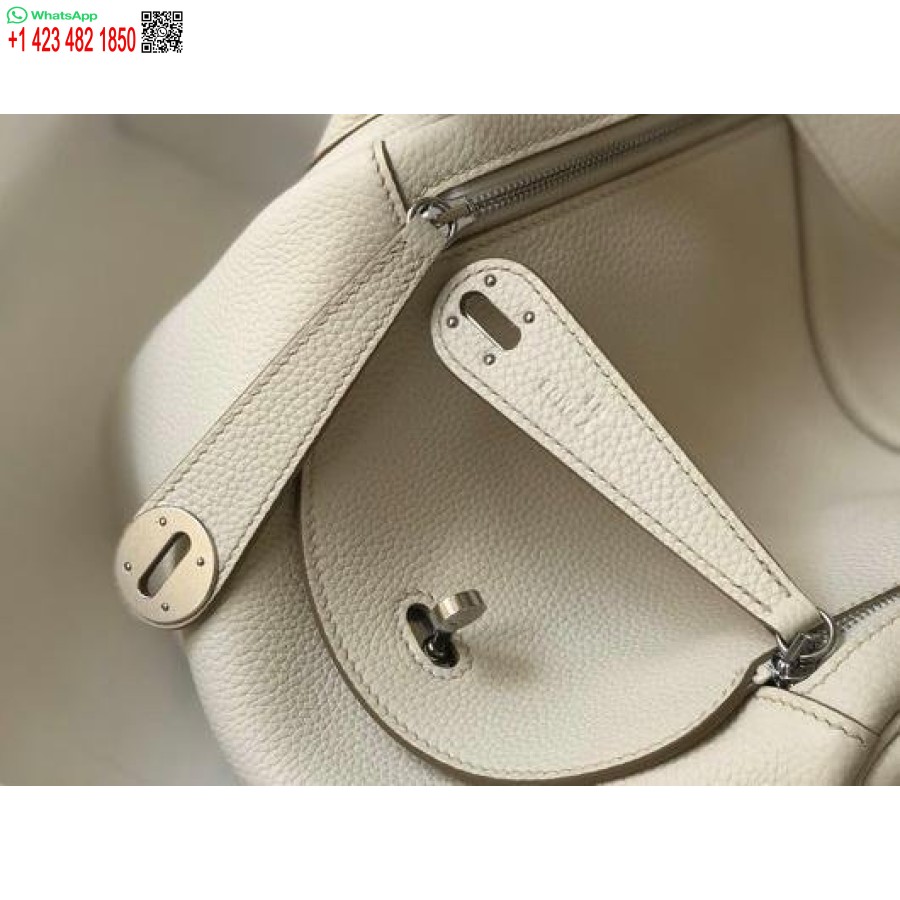 Replika Hermes Lindy 26cm Designer Axelväskor Vit Silver