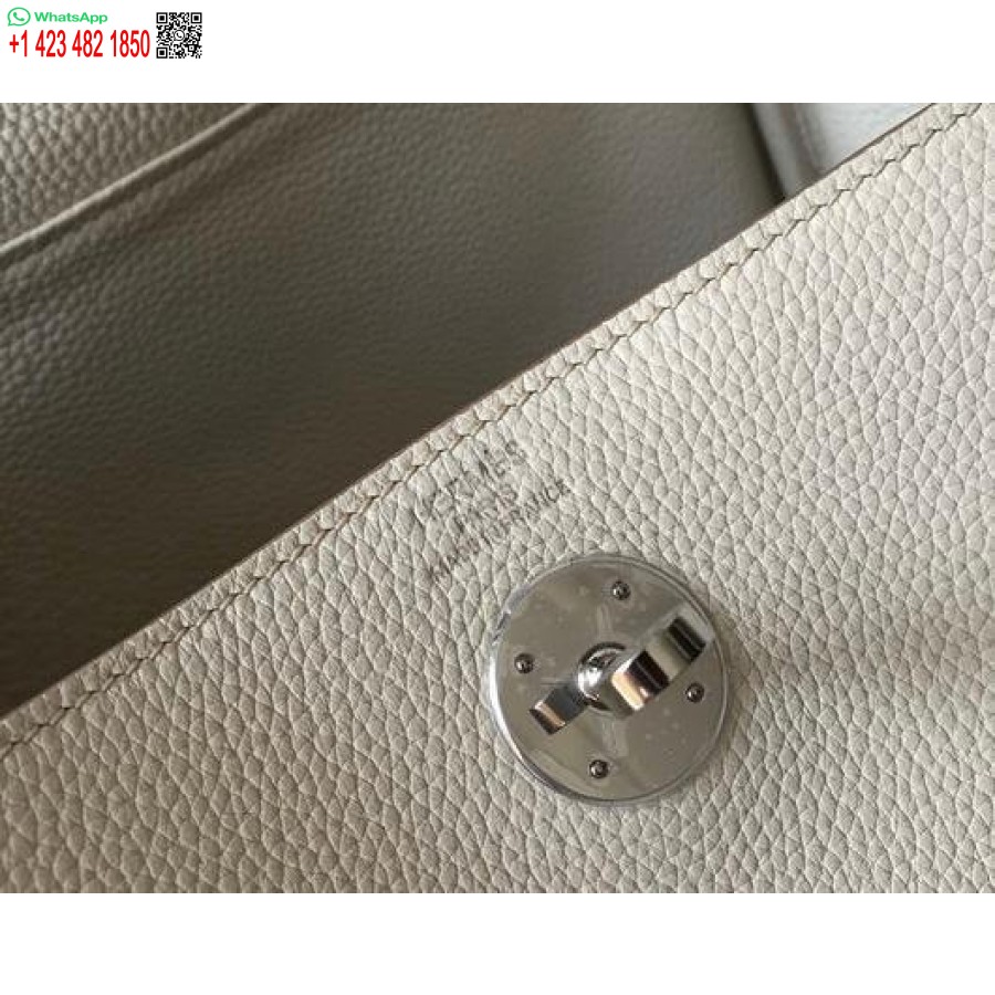 Replika Hermes Lindy 26cm Designer Axelväskor Vit Silver