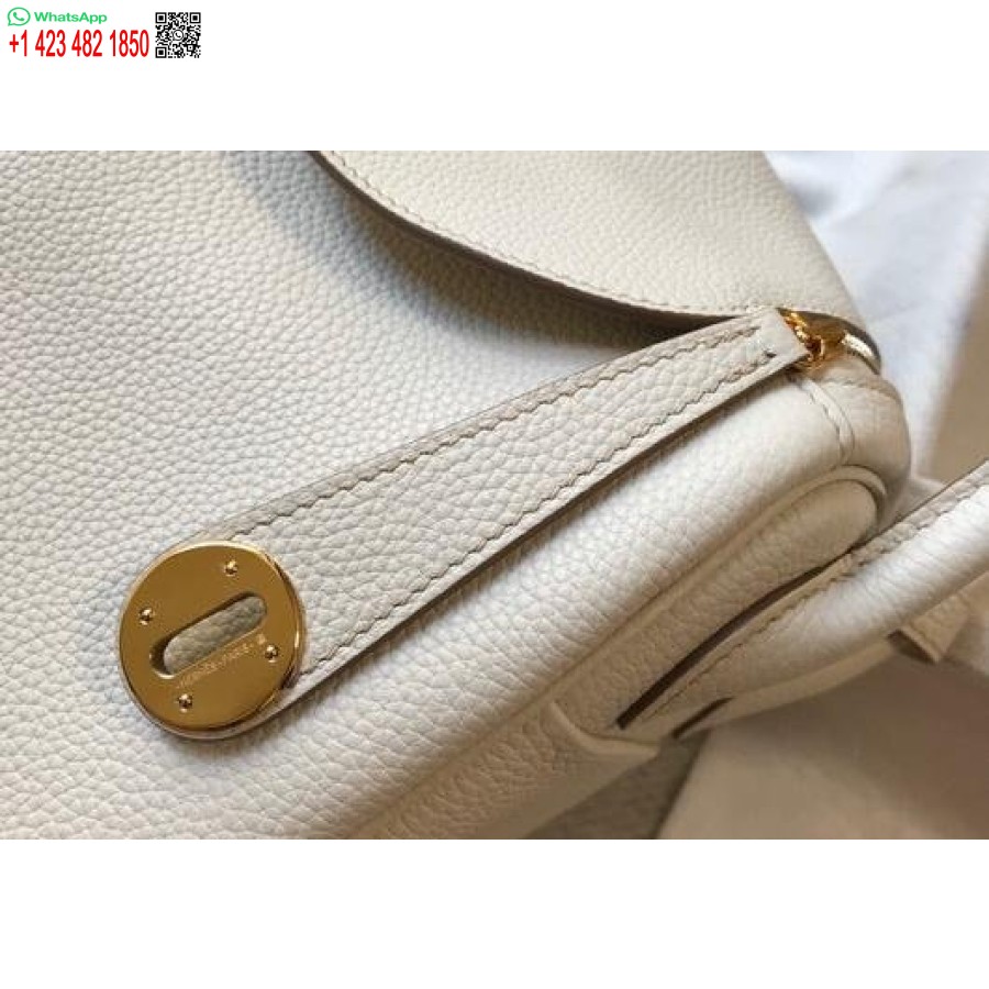 Replika Hermes Lindy 26 Cm Dizajnová Kabelka Cez Rameno Z Bieleho Zlata