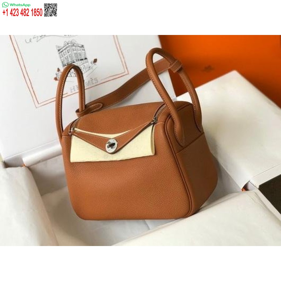 Replica Hermes Lindy 26cm Designer Axelväskor Tan