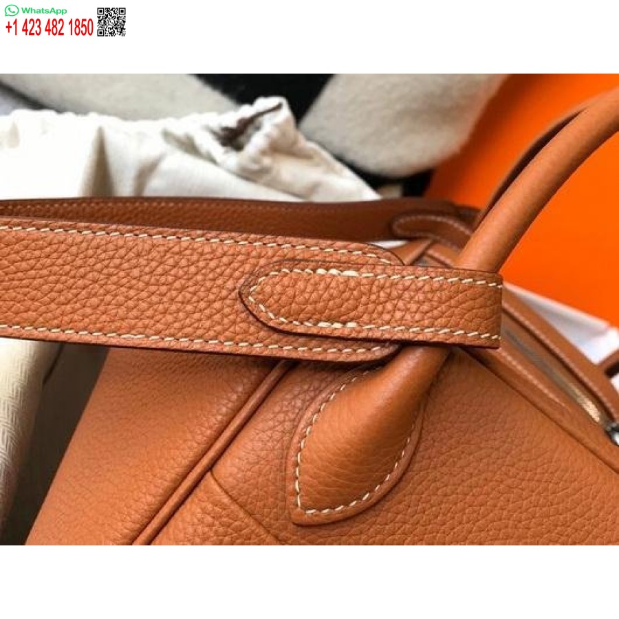 Replica Hermes Lindy 26cm Designer Axelväskor Tan
