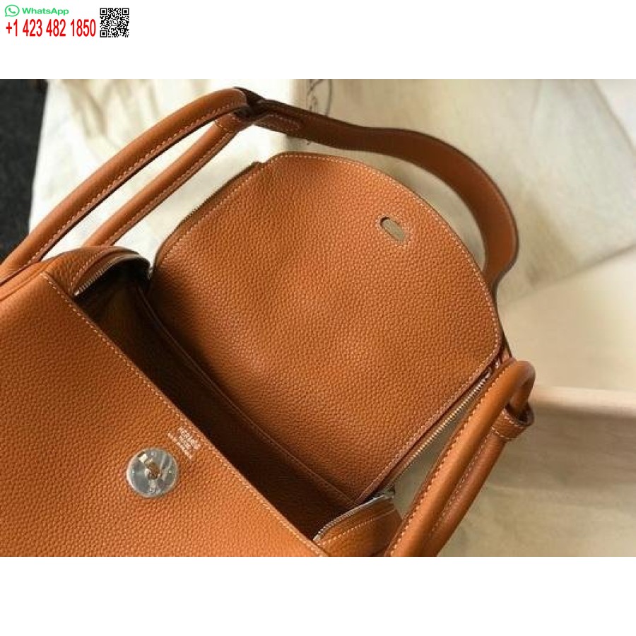 Replica Hermes Lindy 26cm Designer Axelväskor Tan