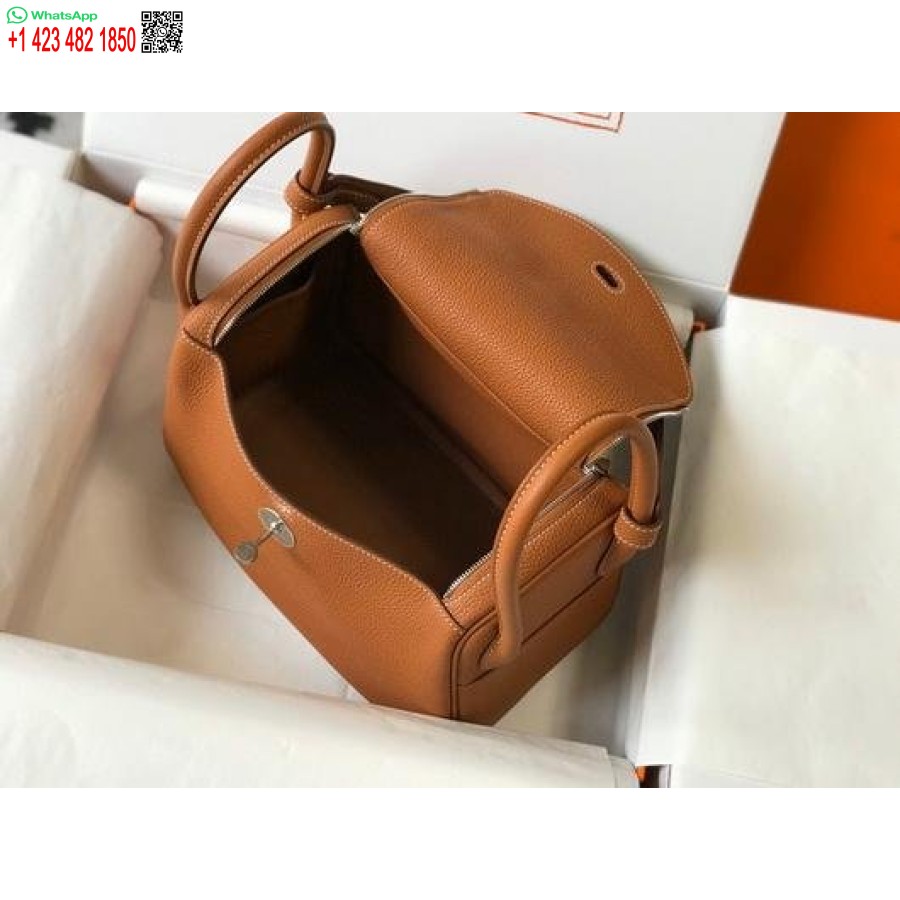 Replica Hermes Lindy 26cm Designer Axelväskor Tan