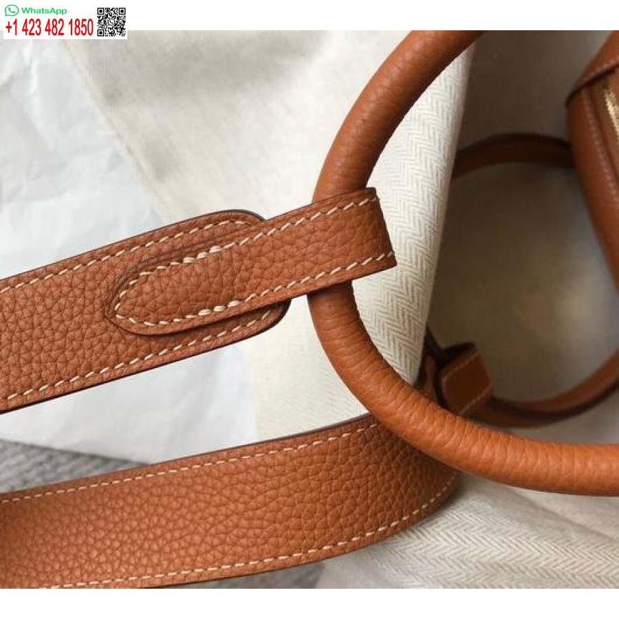 Replica Hermes Lindy 26cm Designer Axelväskor Tan