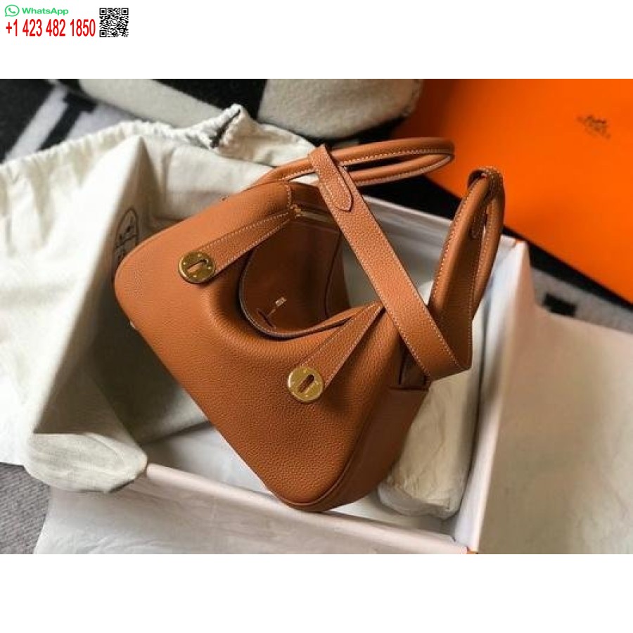 Replica Hermes Lindy 26cm Designer Axelväskor Tan