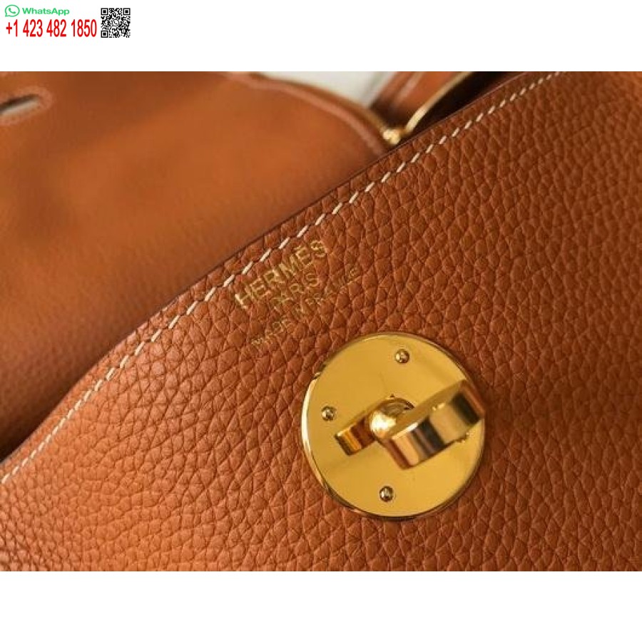 Replica Hermes Lindy 26cm Designer Axelväskor Tan