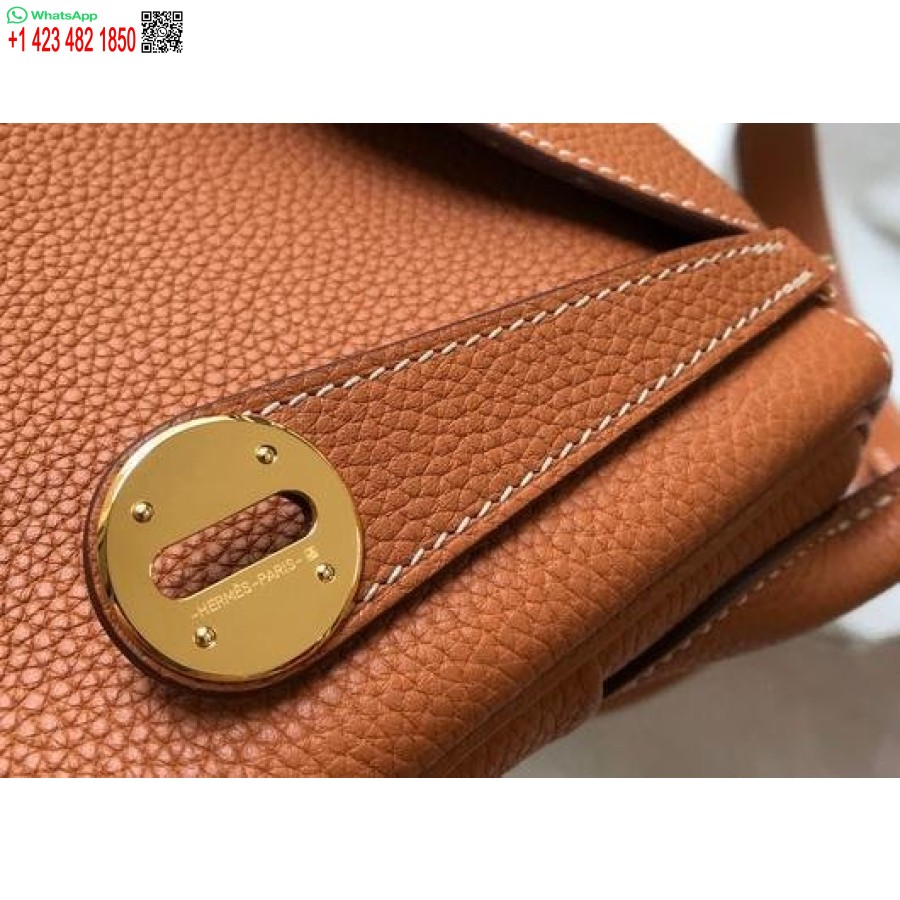 Replica Hermes Lindy 26cm Designer Axelväskor Tan