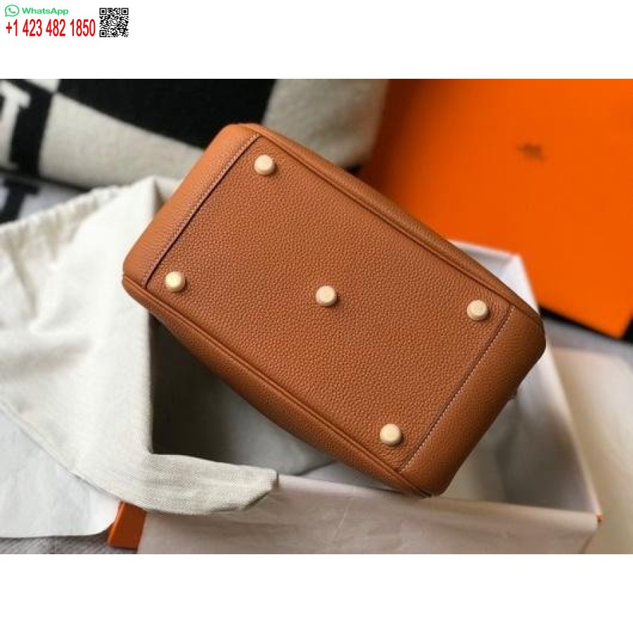 Replica Hermes Lindy 26cm Designer Axelväskor Tan