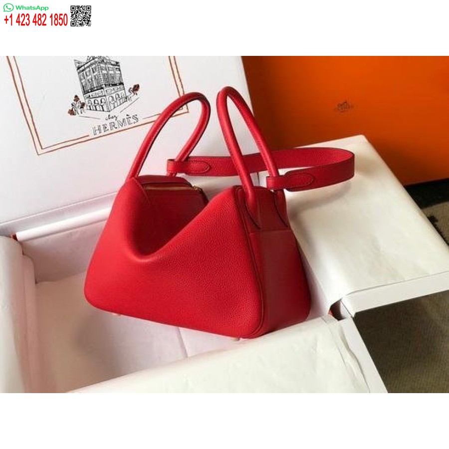 Réplique Hermes Lindy 26cm Sacs à Bandoulière Fourre-tout Designer Or Rouge