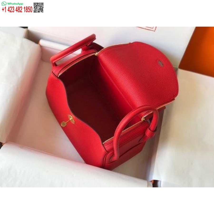 Réplique Hermes Lindy 26cm Sacs à Bandoulière Fourre-tout Designer Or Rouge