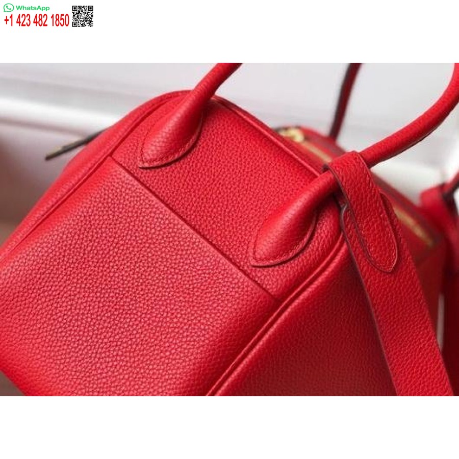 Réplique Hermes Lindy 26cm Sacs à Bandoulière Fourre-tout Designer Or Rouge