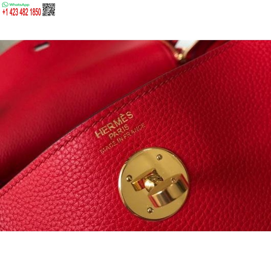 Réplique Hermes Lindy 26cm Sacs à Bandoulière Fourre-tout Designer Or Rouge