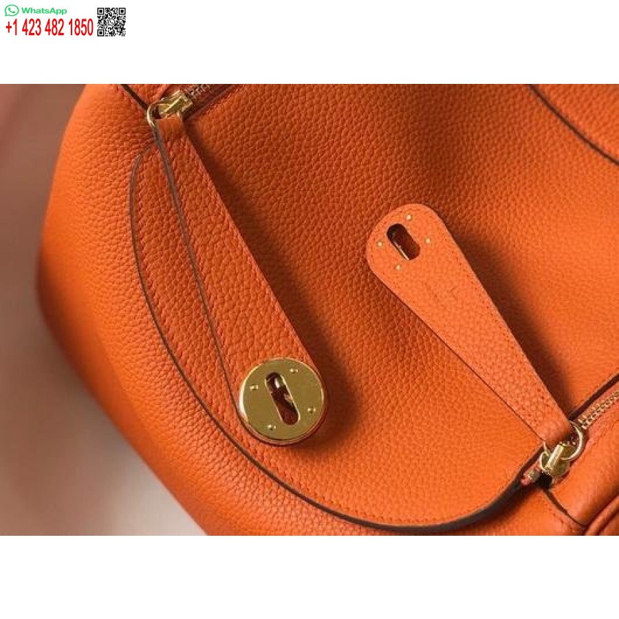 çoğaltma Hermes Lindy 26cm Tasarımcı çantası Omuz çantaları Turuncu Altın