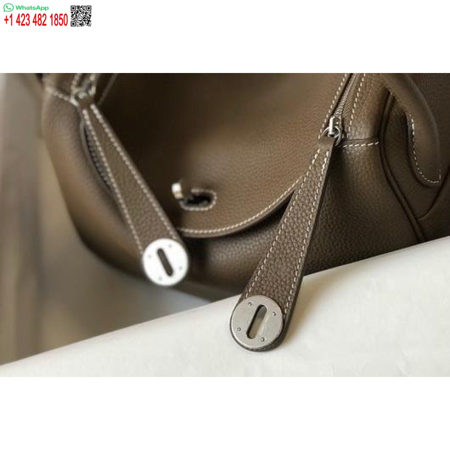 Replika Hermes Lindy 26 Cm Dizajnová Kabelka Cez Rameno Sivostrieborná