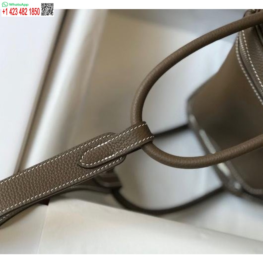 Replika Hermes Lindy 26 Cm Dizajnová Kabelka Cez Rameno Sivostrieborná