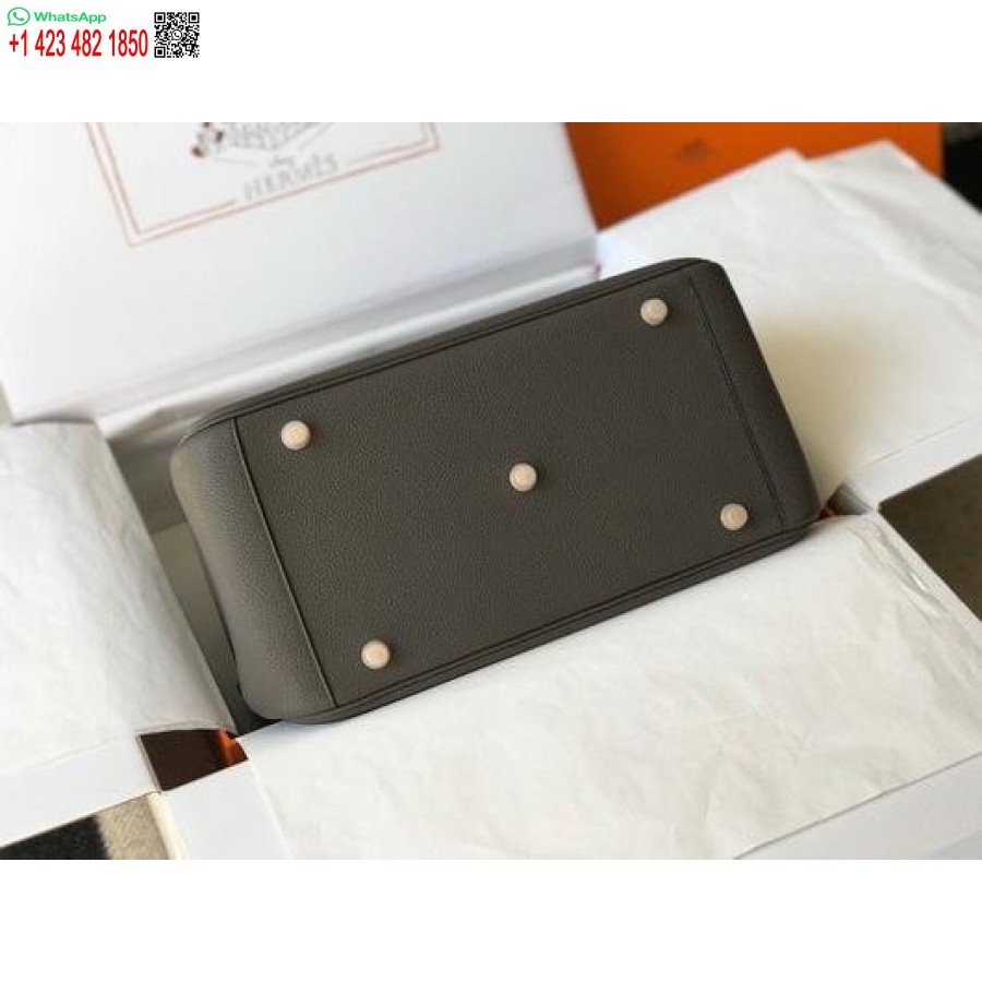 Replika Hermes Lindy 26 Cm Dizainerio Nešiojami Rankiniai Per Petį Pilkas Auksas