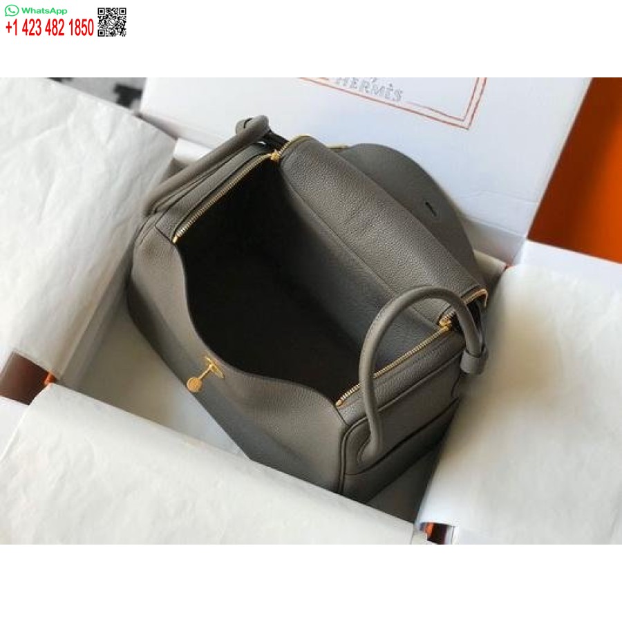 Replika Hermes Lindy 26 Cm Dizainerio Nešiojami Rankiniai Per Petį Pilkas Auksas