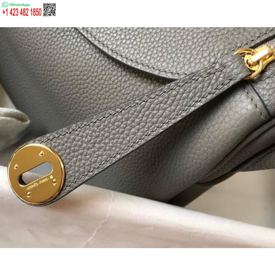 Replika Hermes Lindy 26 Cm Dizainerio Nešiojami Rankiniai Per Petį Pilkas Auksas